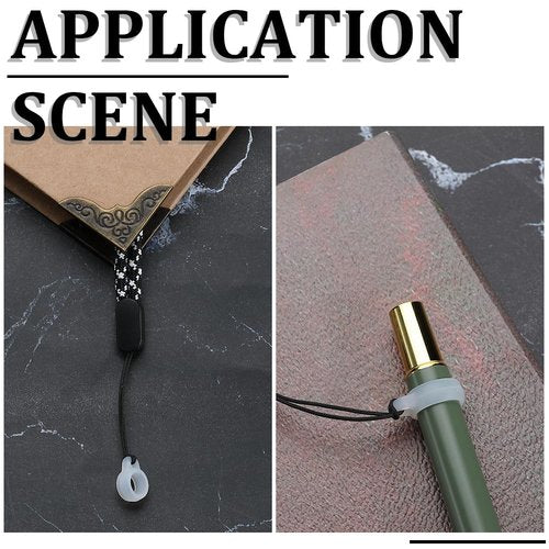 GORGECRAFT 1 Box 60PCS Clear Anti-Lost Silicone Rubber Rings 2 Sizes Holder Silicone Pendant Multipurpose Adjustable Cases 8/13mm Necklace Lanyard Replacement Carrying Kit for Key-Ring Pendant