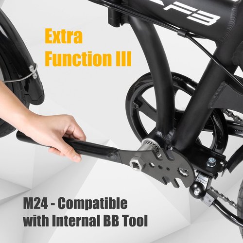 CyclingDeal Multi-Function Bicycle Pedal Wrench 15mm & 9/16" Spanner - 41cm/16 Extra Long Handle Comfortable Grip - Great MTB Road Bike Pedal Removal Tool