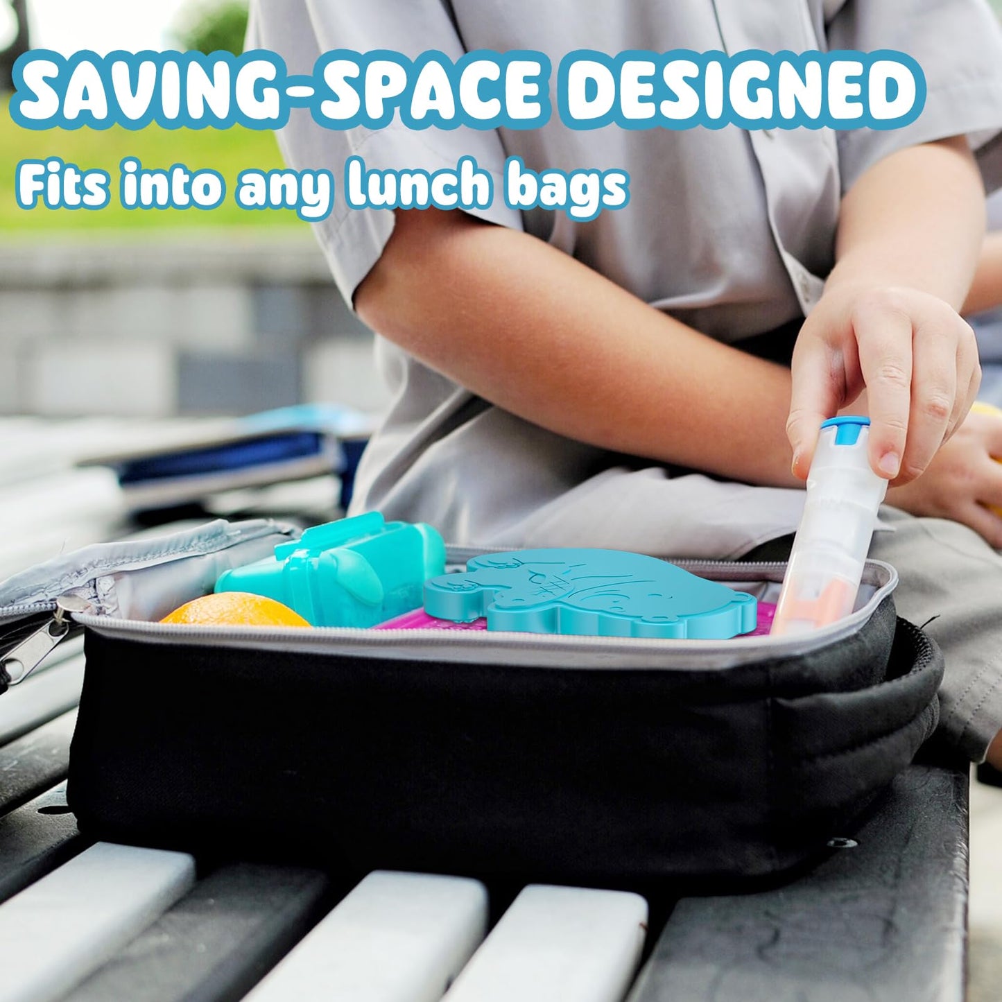 HiYZ Polarbear Ice Packs for Lunch Boxes - Reusable Kids Ice Packs - Quick Freeze, Space Saving, Long-Lasting Cooler for Lunch Box, Thin Ice Packs Ideal for Travel, Picnics, and School