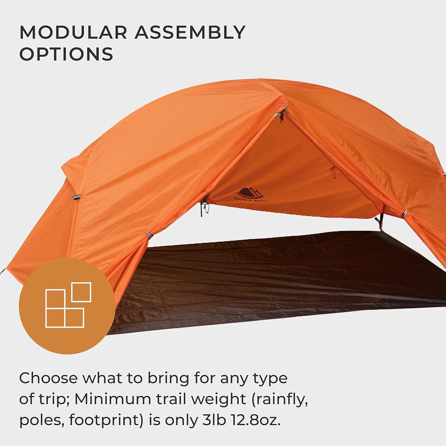 Hyke & Byke Zion Hiking & Backpacking Tent - 3 Season Ultralight, Waterproof Tent for Camping w/Rain Fly and Footprint - 1 Person - Orange