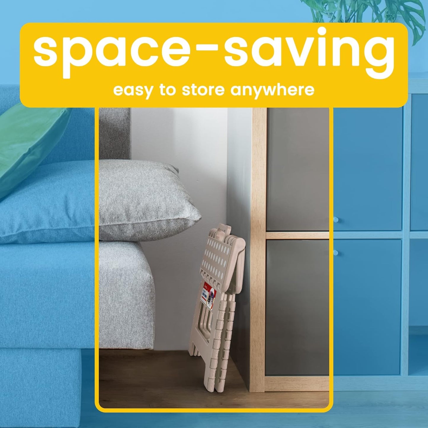 ACSTEP Folding Step Stool Foldable Stool 7.5 Inch Height Kids Step Stool, 300 lb Capacity Plastic Collapsible Stool, Stepping Stool with Handle Black Small Step Stool, Foot Stool Suitable for Kitchen