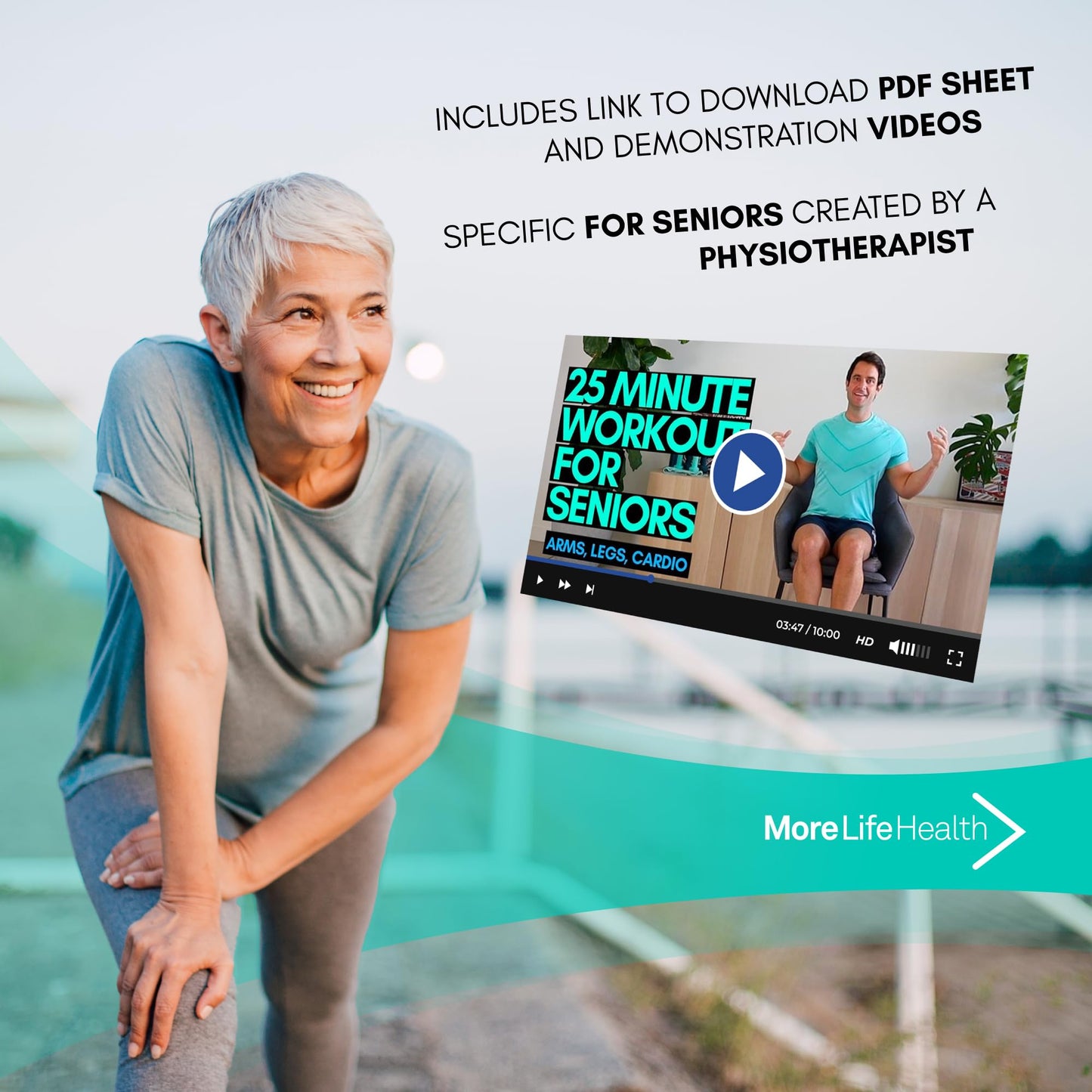 Resistance Bands for Seniors - Exercise Band to Improve Mobility and Strength - Standing & Chair Exercises for Seniors Including Videos and Printable Exercise Instructions - Moderate Strength - Green