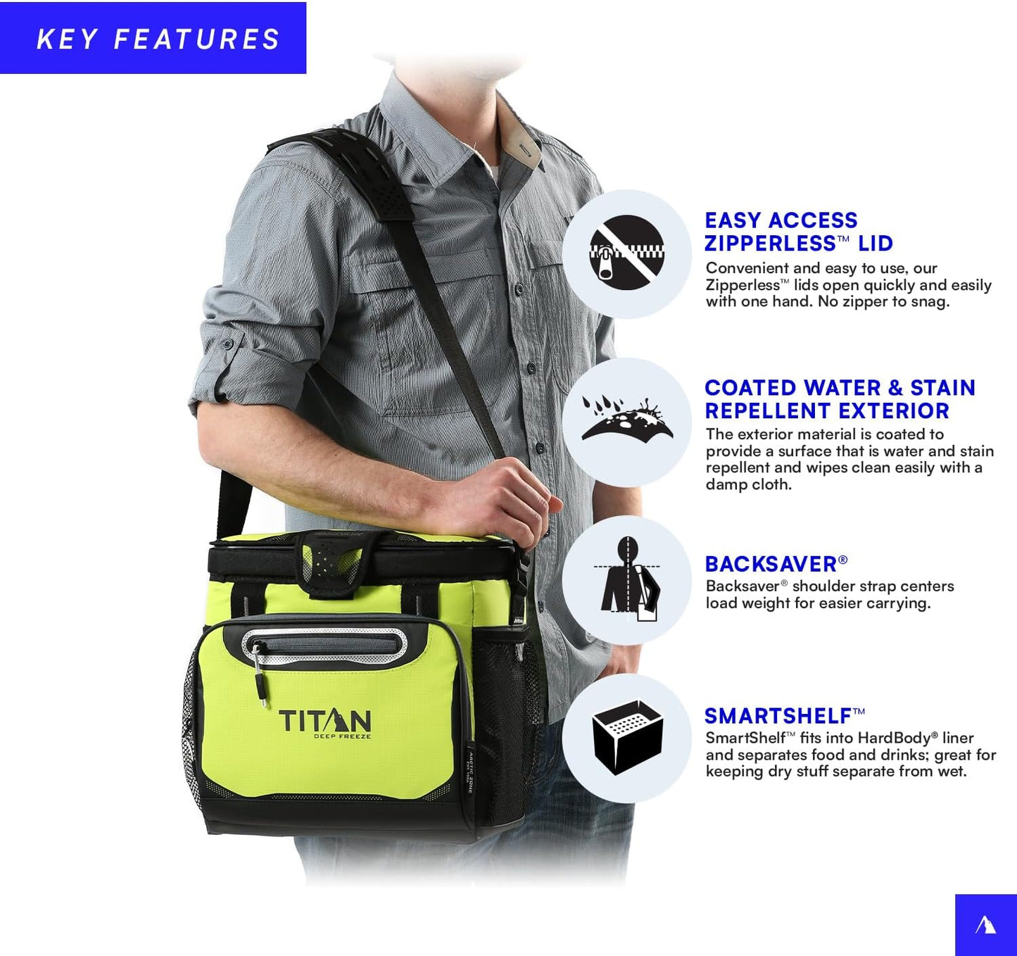 Titan by Arctic Zone 30 Can Zipperless Soft Cooler with HardBody Liner