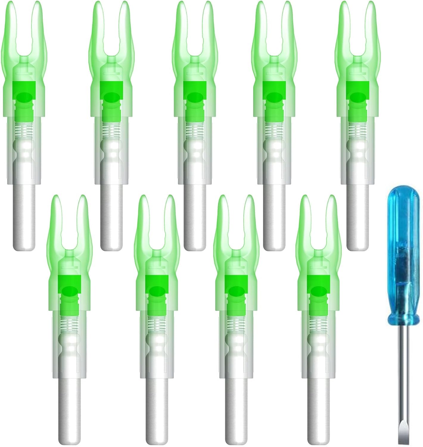 9PCS S Lighted Nocks for Arrows with .244 Inside Diameter Automatic Compound Bow Arrow Nocks for Hunting Shooting