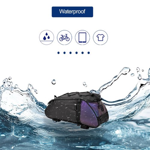 Instellar Bike Rear Rack Bag 8L Large Capacity Waterproof Bike Rack Storage Bag for Road and Mountain Bikes, Bike Trunk Bag Bike Panniers for Cycling