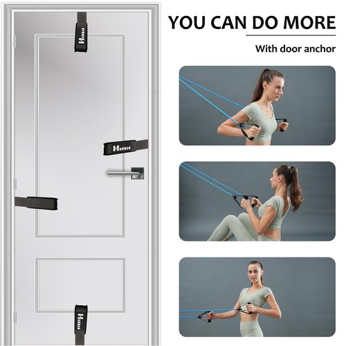 Door Anchor for Resistance Bands, Extra Large Heavy Duty Door Anchor Strap, Physical Therapy, Home Workout Equipment (black)