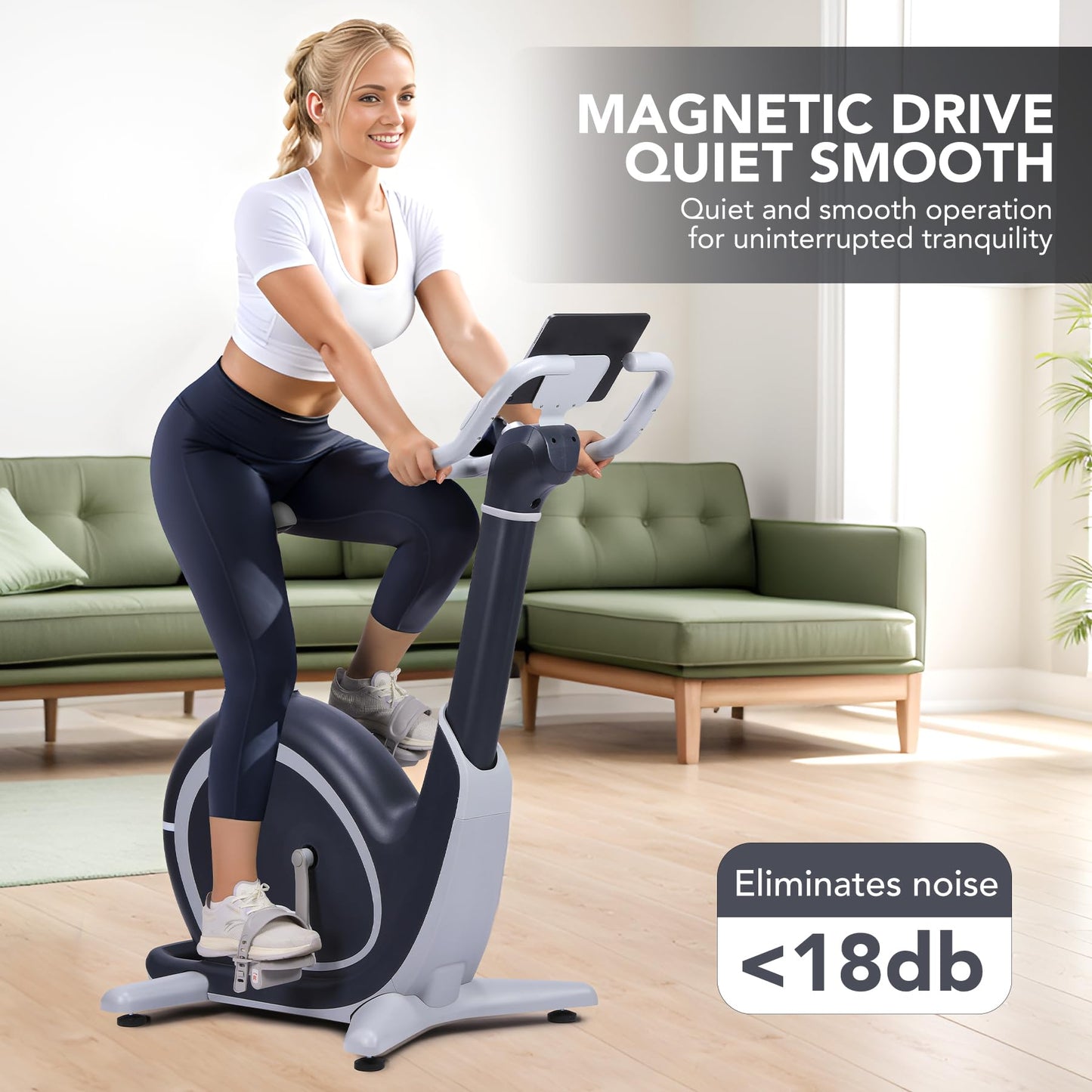 GarveeLife Exercise Bike, Programmable 36 Levels Magnetic Resistance Exercise Bike with 350 Lbs Weight Capacity, Smart Indoor Cycling Bike for Cardio Workout and Cycle Training