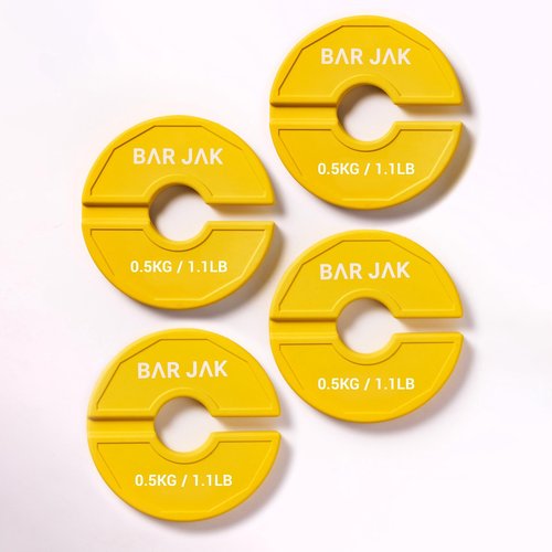 Bar Jak Micro Plates. 0.5 KG Weight Plate, x4 Pieces, Fractional Weight Plates, Dumbell Weights, Kettlebell weights Training.