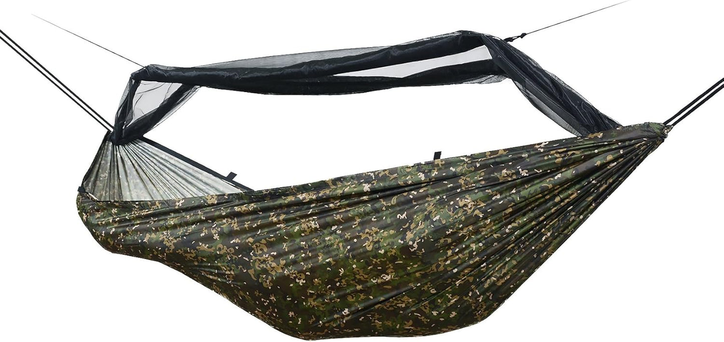 DD Hammocks Frontline Hammock - MC - Lightweight Camo Portable Stealth Jungle Hammock with Mosquito Net Sleep System for Backpacking and Outdoor Adventure