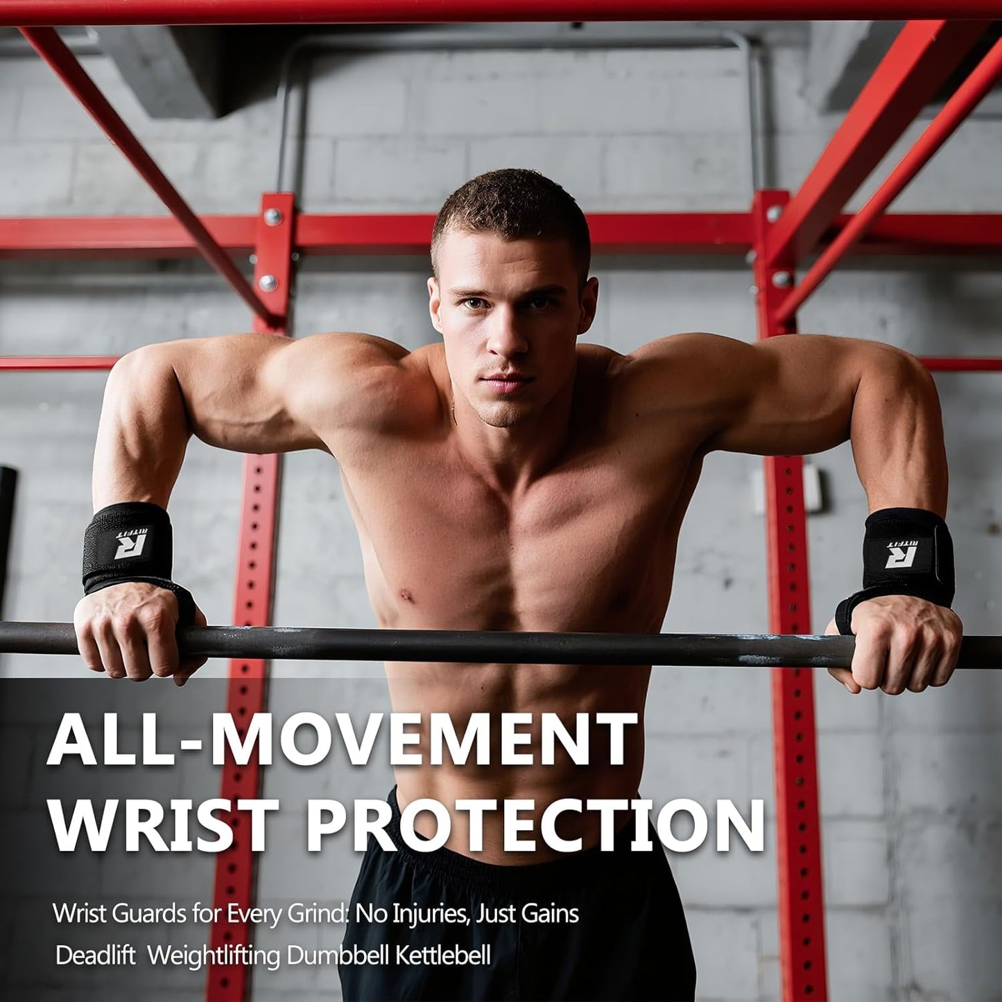 RitFit Weightlifting Wrist Straps - Durable Lifting Wraps for Powerlifting & Strength Training