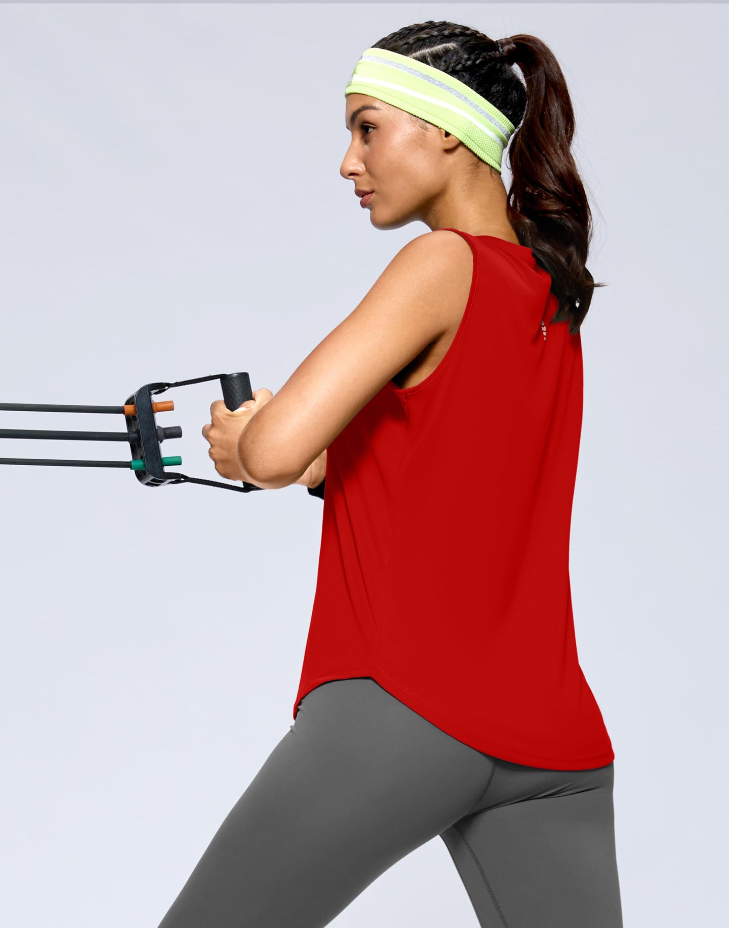 G Gradual Women's Workout Tank Tops Lightweight Sleeveless High Neck Athletic Shirts for Running Gym Tennis Pickleball, Red, M