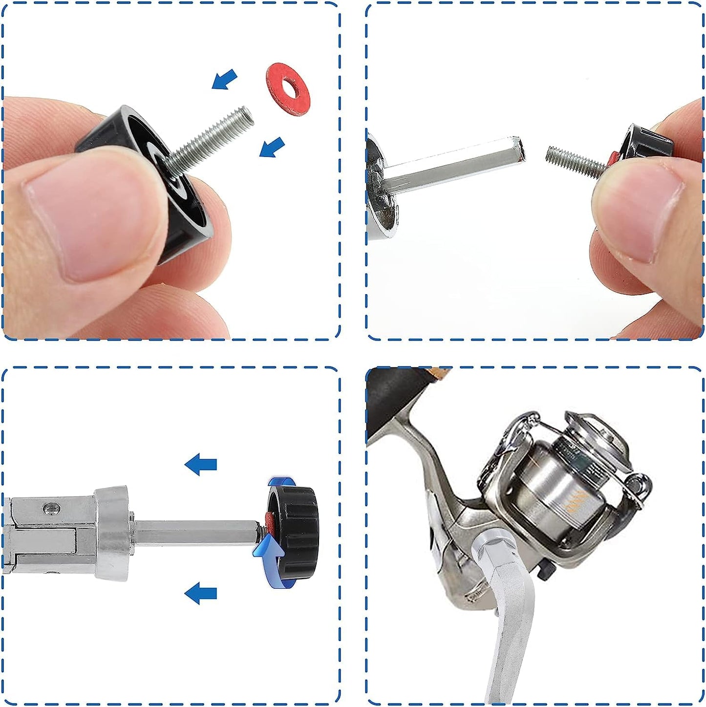 Fishing Spinning Reel Handle Replacement,Fishing Reel Rotary Knob Power Handle for Fishing Handle Replacement Parts