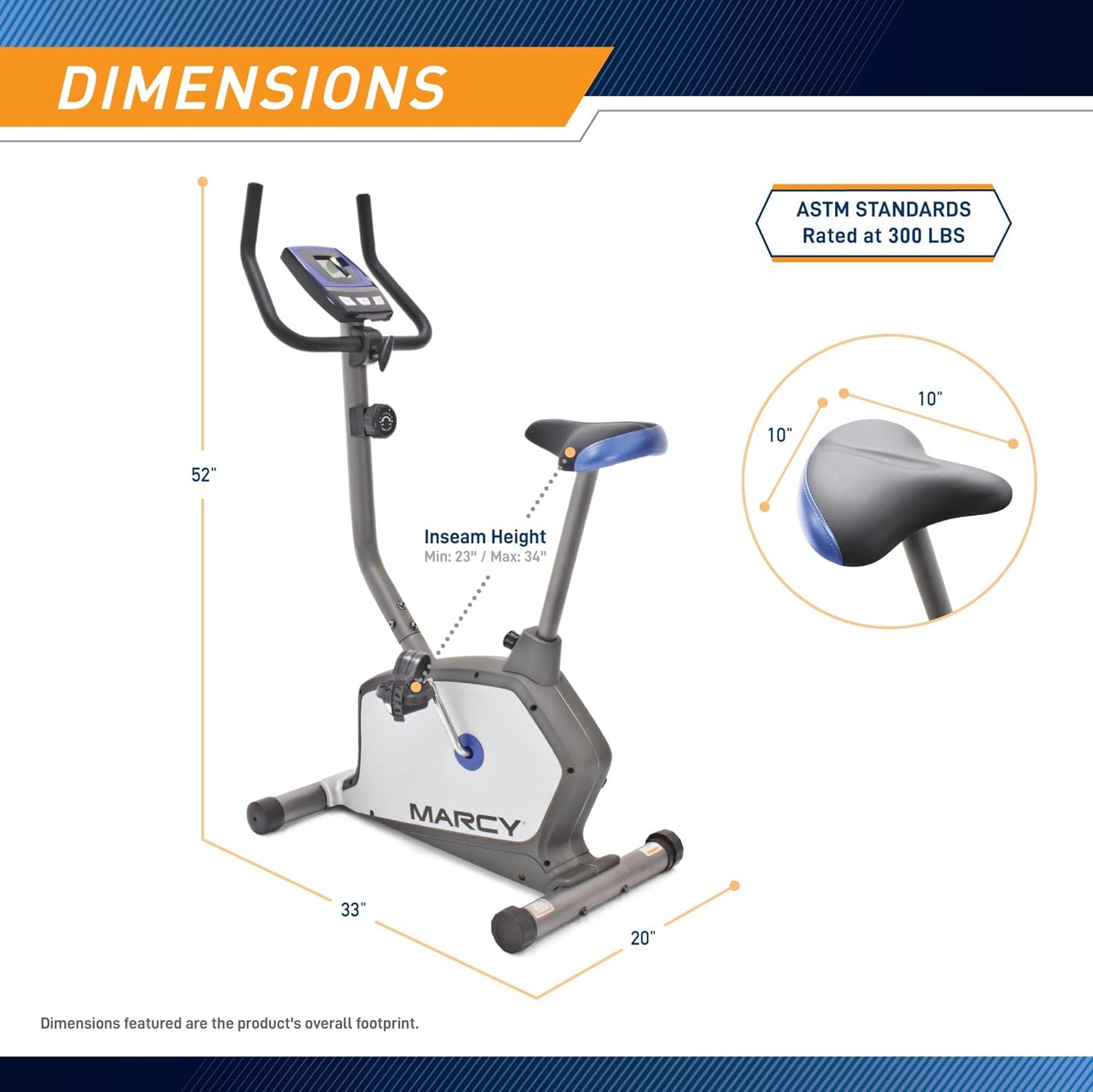 Marcy Stationary Exercise Indoor Bicycle with 8 Magnetic Resistance Levels