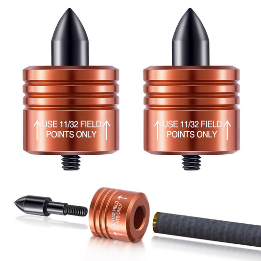 Feekoon 2 Pack Crossbow Bolt Decocking Head, Decocking Point Crossbow Arrow Release Tip Fit for Most Hunting and Competition Arrows and Bolts, Release Recurve, Compound Bow(Orange)