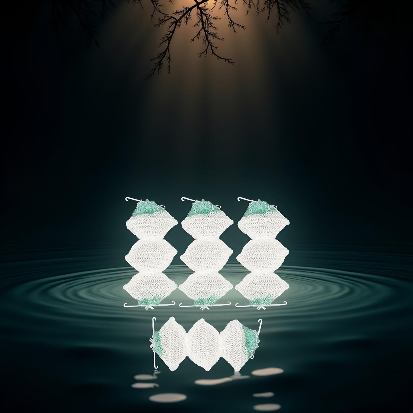 4 Pack Lantern Mantles Bulk Accordion Shape 95 On Attractive Design Double-Clip Three-Layer Gauze Cover Lights and Lanterns