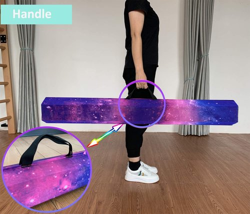 MARFULA 6 FT / 8 FT / 9 FT Folding Gymnastics Beam Foam Balance Floor Beam - Extra Firm - Suede Cover - Anti Slip Bottom with Carry Bag for Kids/Adults Home Use
