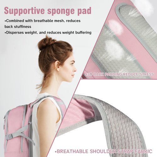 Zavothy 18L Hiking Backpack for Women with 3L Insulated Hydration Pack - Water Backpack for Hiking, Trekking & Camping, Breathable Mesh Backpanel, Water-Resistant, 6 Pockets Pink