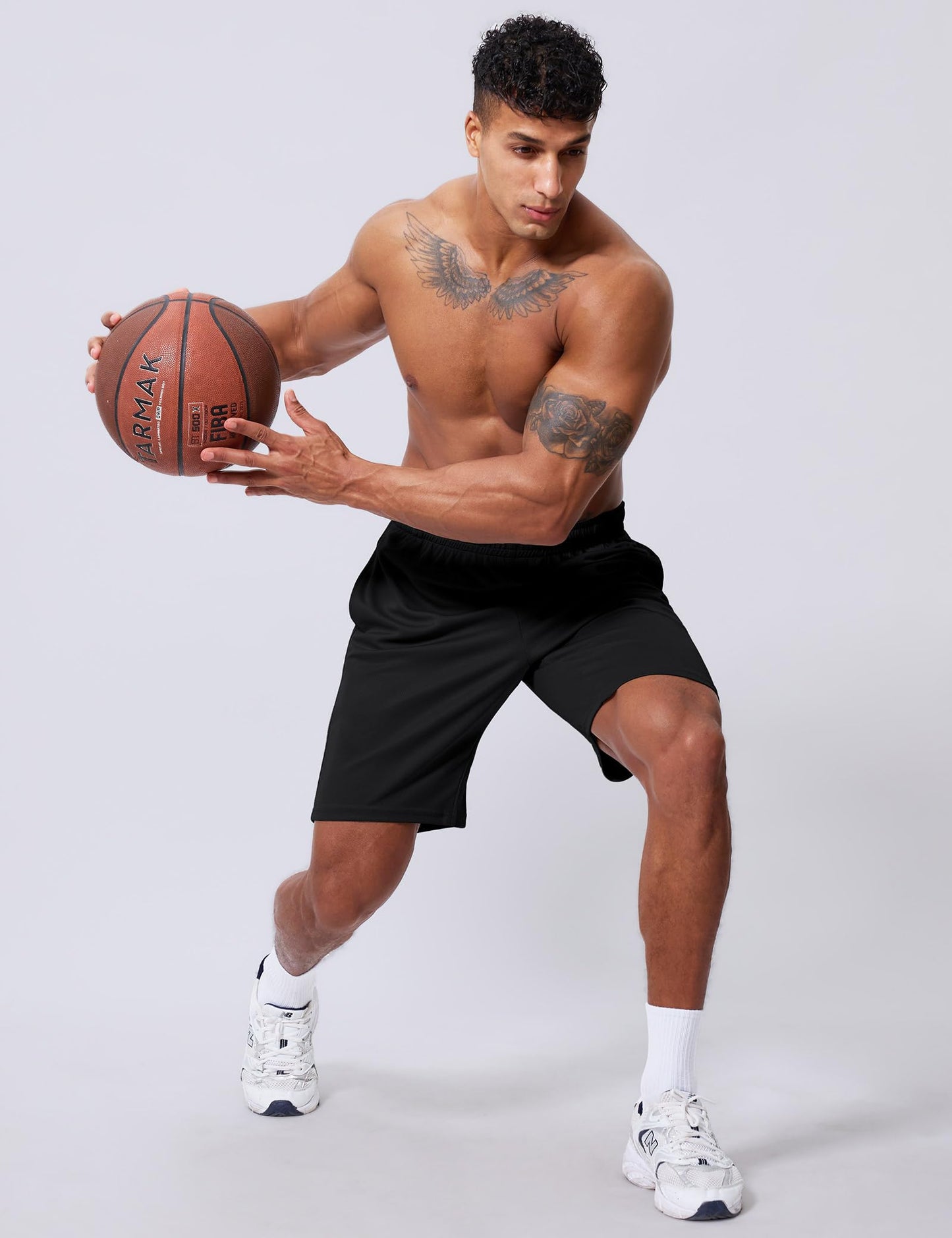 Vlynor Men's Athletic Shorts 9 Inch Inseam - Quick Dry Mesh Basketball Shorts Men, Lightweight Mens Gym Running Shorts with Pockets (Black, Small)