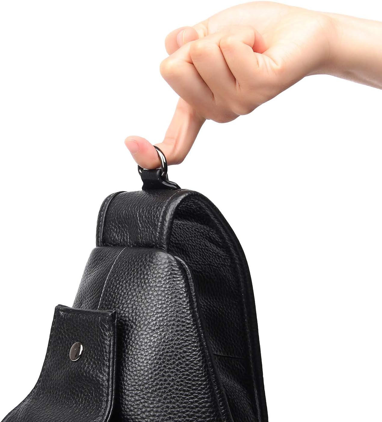 Full Grain Leather Crossbody Sling Bag Chest Backpack Outdoor Travel Hiking Sports Daypacks