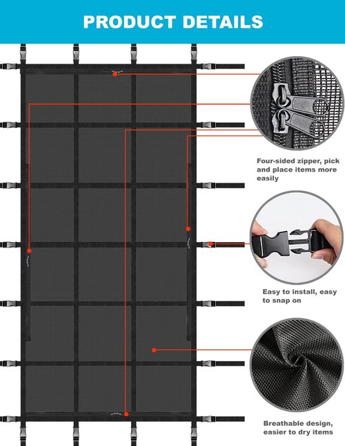Boat Lift Canopy Storage Net: Creates Storage Area Under Your Boat Lift Canopy 118"x59"