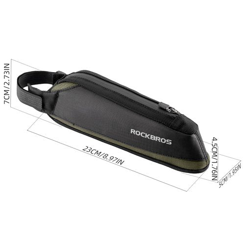 ROCKBROS Bike Frame Bag Top Bike Tube Bag Bike Triangle Bag Small Aerodynamic Bag for Triathlon and Gravel Bikes black