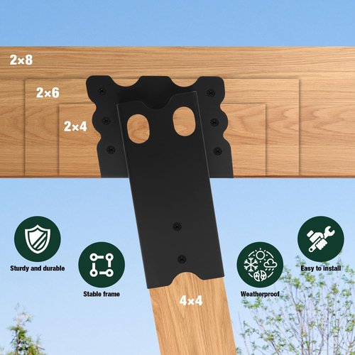 Deer Stand Brackets 4pcs,Outdoor 4"x 4" Compound Angle Brackets,Multi-Use Elevator Brackets for Outdoor Platforms,Deer Hunting Stands,Shooting Shacks and Tree Houses