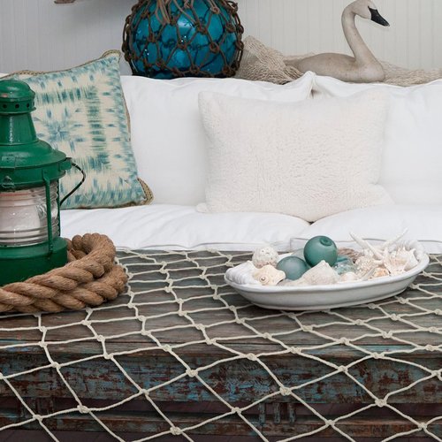 Decorative Fishing Net 5x10 ft,YuanDe 2 Pack Large Beige Picture Fish Net, Wall Photo Hanging Fishnet for Nautical Mermaid Pirate Ocean Themed Hawaii Beach Under The Sea Party Decorations