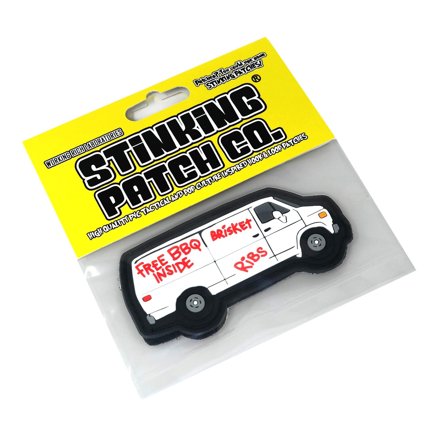 Free BBQ Inside Van PVC Rubber Funny Tactical Hook and Loop Patch