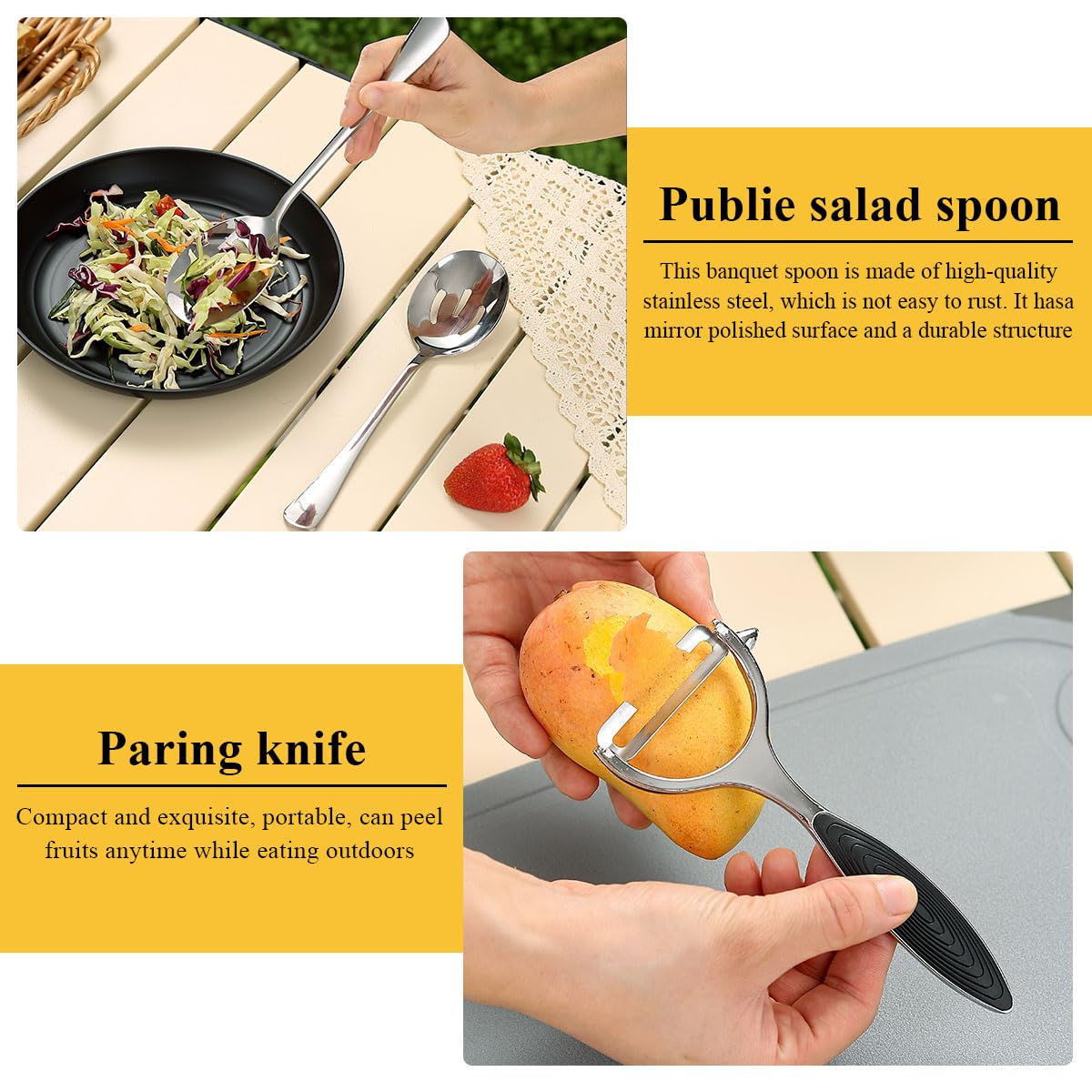 HOMQUEN Camping Essentials Camping Gear Must Haves，Cooking Utensils Set Rv Camping Accessories，Camper Gadgets for Outdoor Hiking Travel Picnic Barbecue Gifts