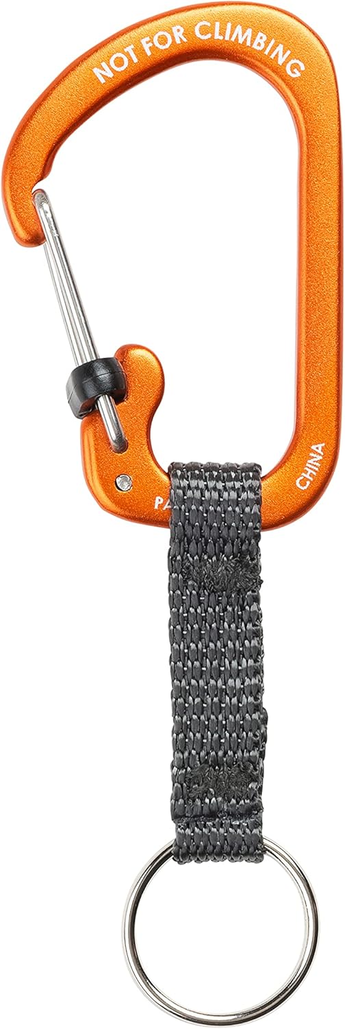 Nite Ize SlideLock Key Ring, Aluminum Locking Carabiner Key Chain with Webbing, Blue