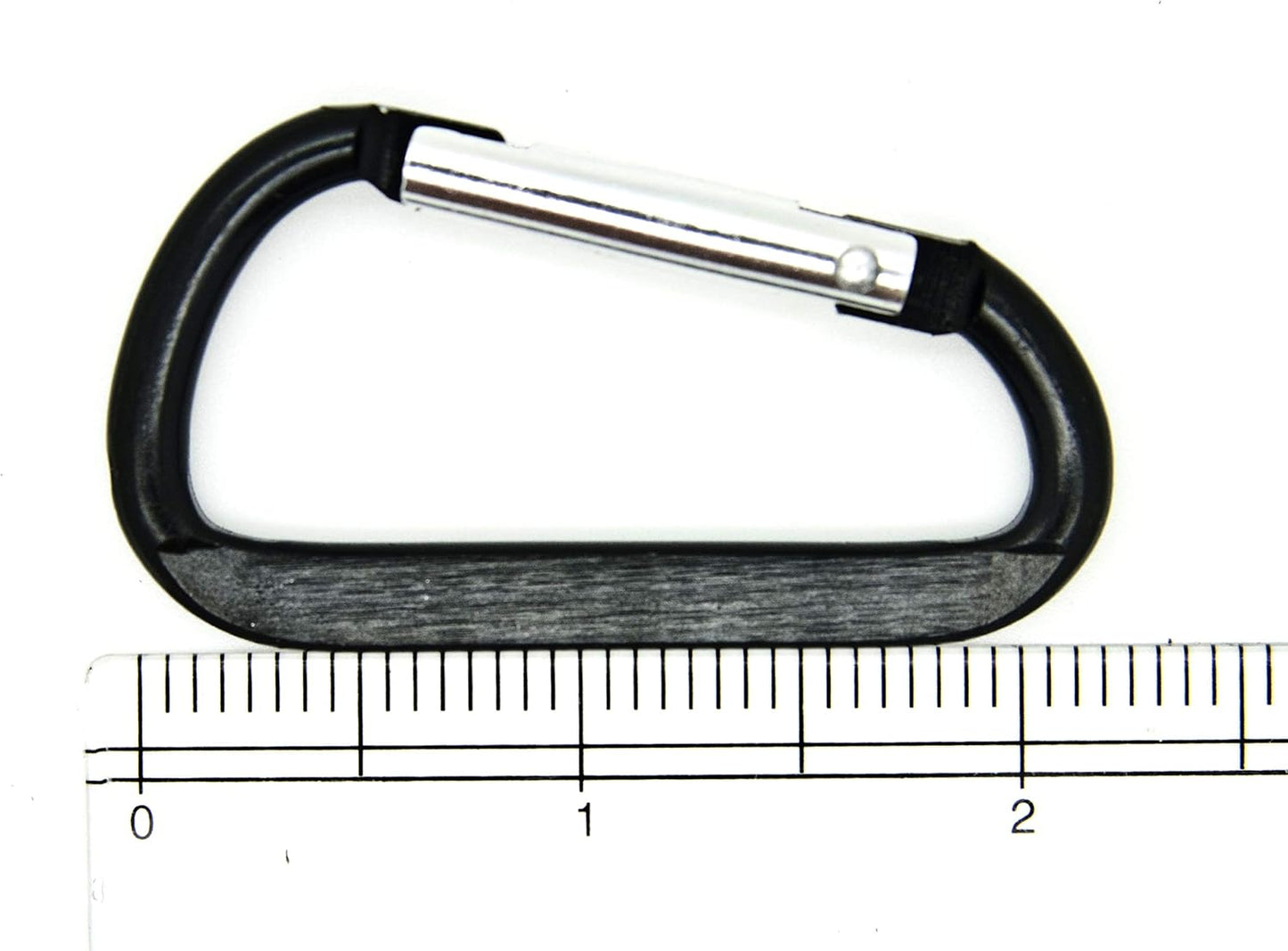 ONDEPOT New 100pcs 2.25" Black Color D Shape Spring-Loaded Aluminum Carabiner Belt Clip Key Chain Hook