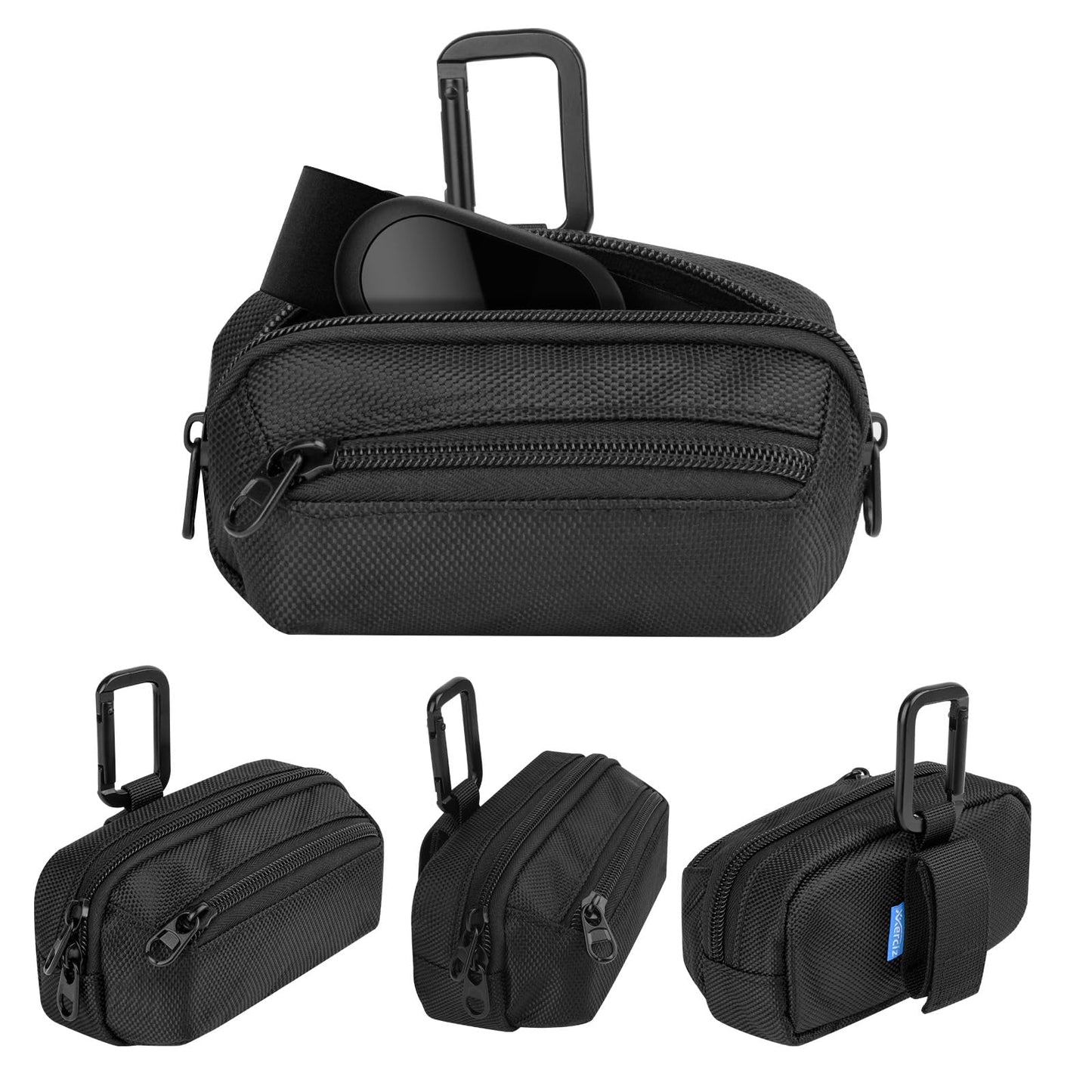 Xxerciz Carrying Case Compatible with Garmin Heart Rate Monitor Chest Strap, Nylon Sport Storage Bag with Carabiner Protective Pouch for Outdoor Running Sports Gym (Only Case)