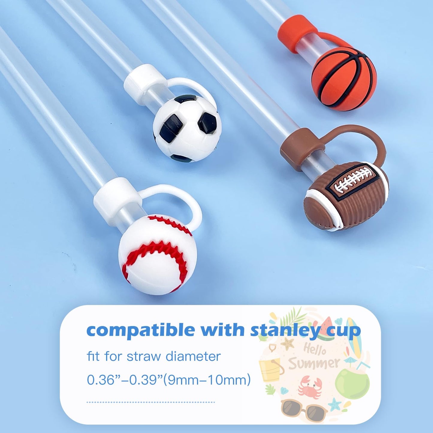 4PCS Game Straw Covers Cap for Stanley Cup 40&30 Oz, 10mm Straw Covers Toppers for Stanley Tumblers Accessories