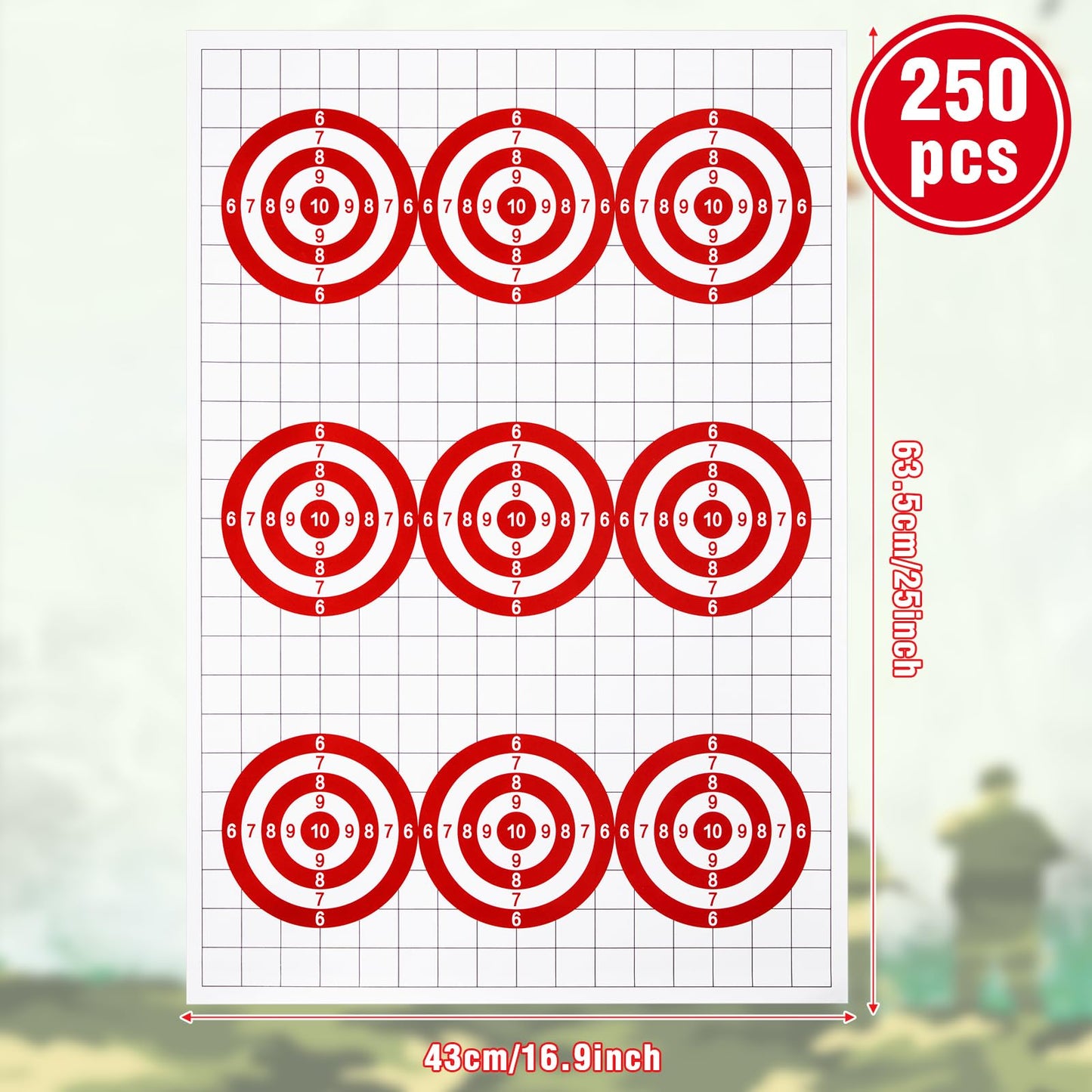 Fainne 200 Pcs Paper Shooting Range Targets 17 x 25 Inch Large Sight Rifle Targets for Range Shooting Shooters for Gun Pistol Rifle Practice