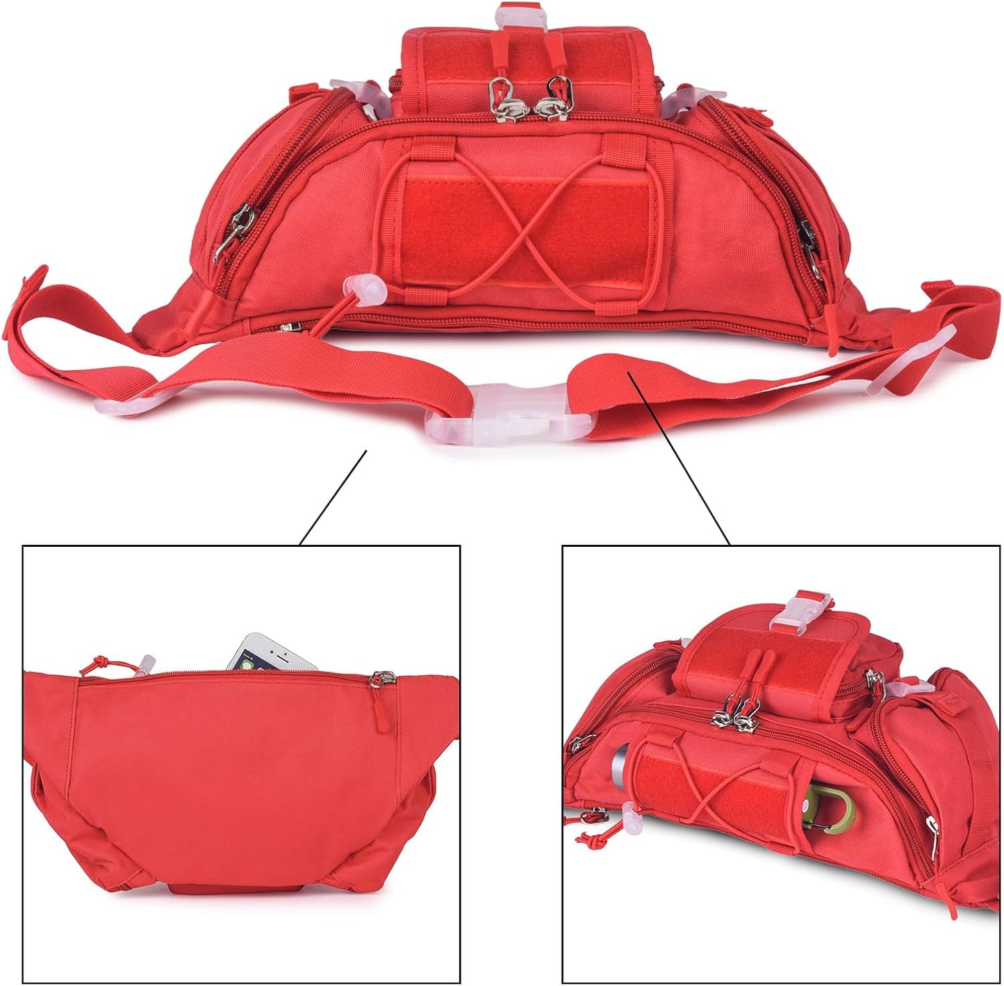 ArcEnCiel Tactical Fanny Pack for Men Waist Bag Hip Belt Outdoor Hiking Fishing Bumbag with Patch