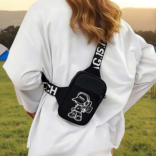 WRLDMCWLQ Shoulder Bag Sling Bag Men Small Bag Casual Chest Bag Backpacks Casual Daypacks For Travel Sports Running Hiking