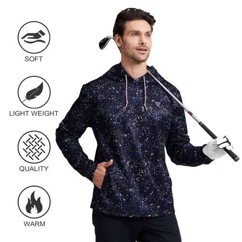 Men's Hoodies Mid-Weight Brushed Pocket Moisture Wicking Hooded Kangaroo Pocket Mens Sweatshirts Hoodies