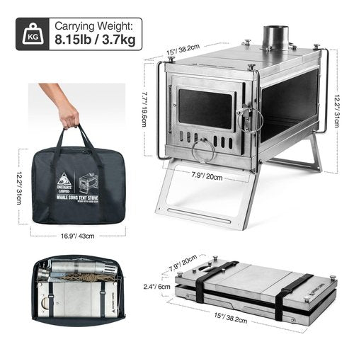 OneTigris Rock Fortress Hot Tent and Whale Song Tent Stove Combo