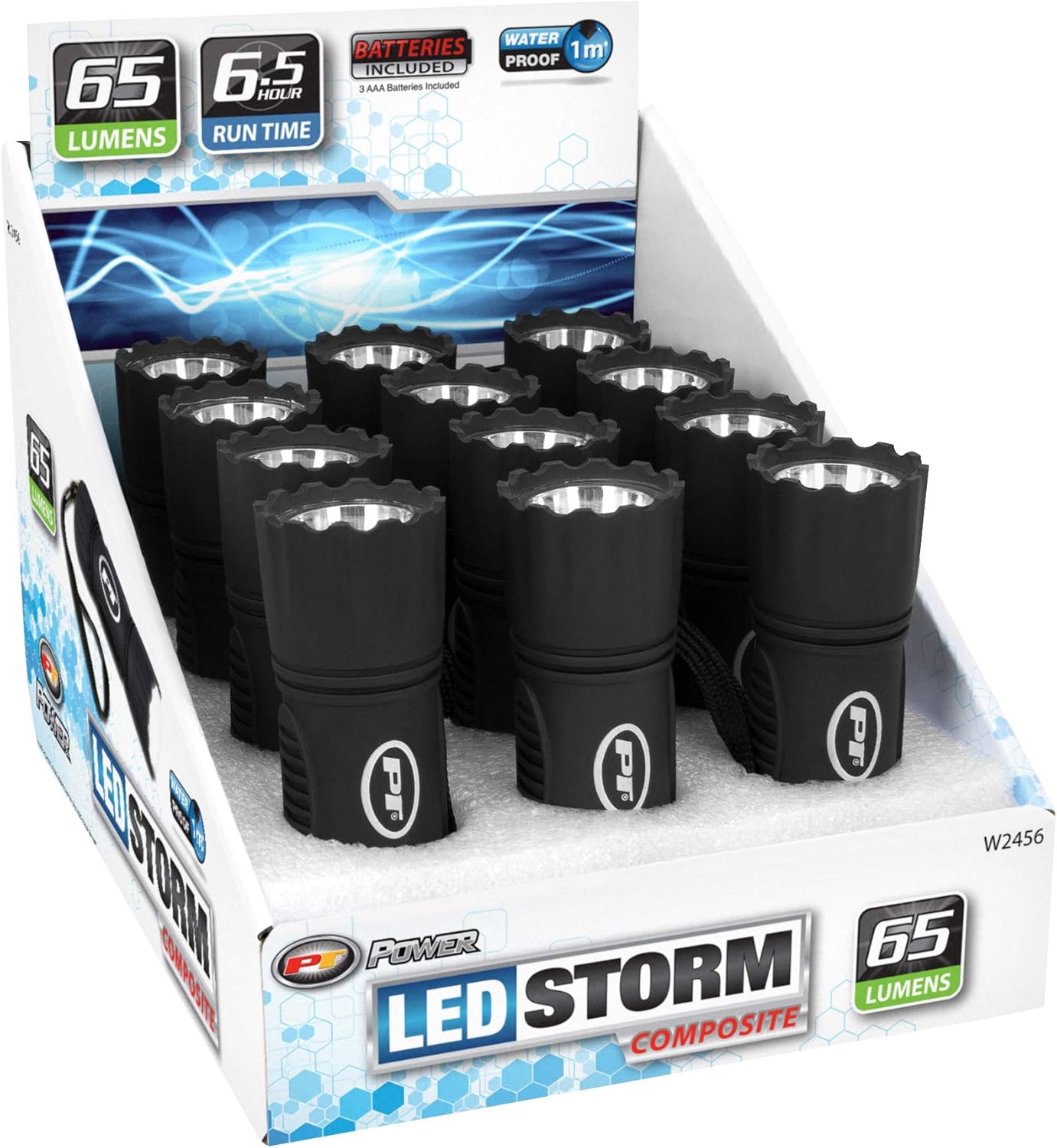 Performance Tool W2456 Storm 65lm Black Composite Flashligth (Sold as 1 Flashlight)