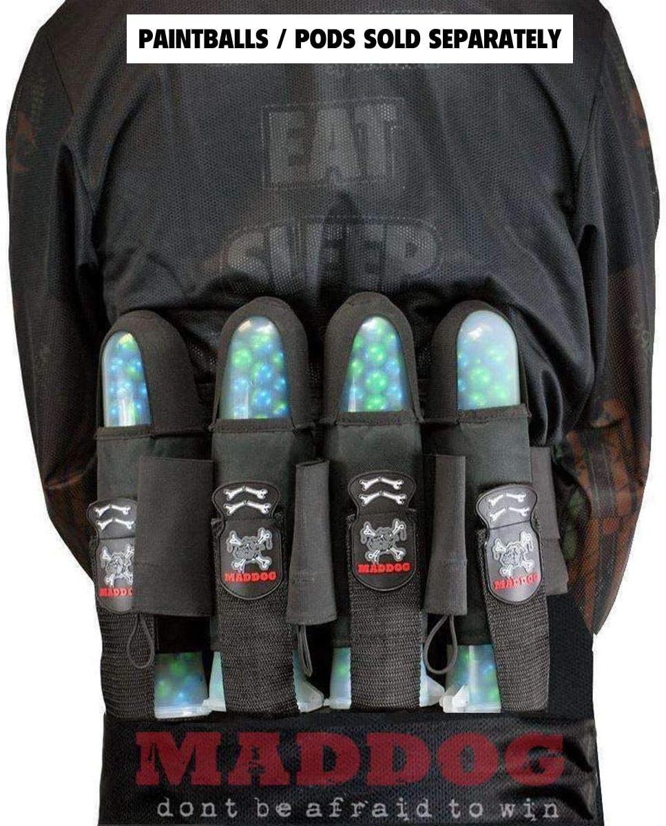 Maddog Pro 3+2 Paintball Harness Pod Pack | Pod Ejection | Adjustable Elastic Velcro Belt