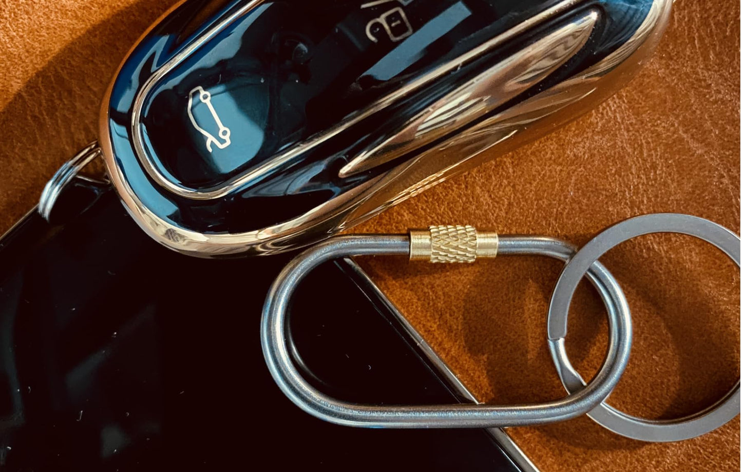 J454 Small Locking Carabiner,Titanium Key Carabiner,Key Chain for car, Mini Quick Release Tactical carabiners Clips.(2pc)