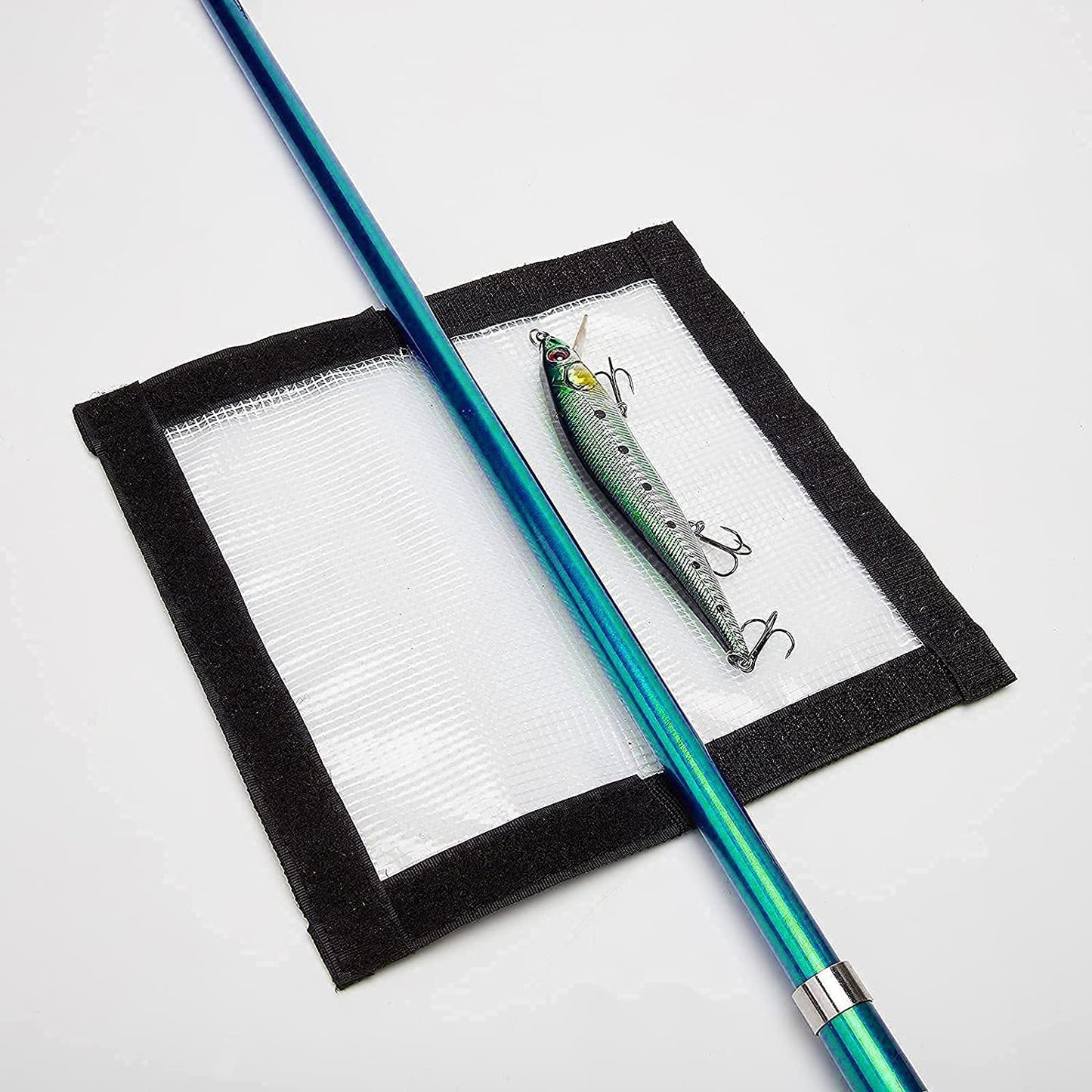 Ikerall 8 Pack Fishing Lure Wraps, Durable Clear PVC Lure Covers for Rod Fabric Hook Protectors