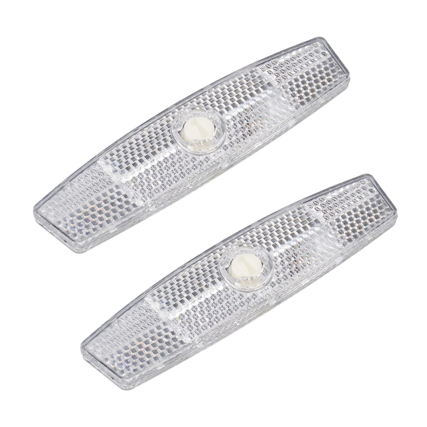 FarBoat 2 Pack Bicycle Wheel Spoke Reflectors, Night Riding Reflective Warning Spoke for Cycling MTB Mountain Bike Road Bike Accessories (4.5-Inch White)