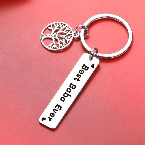 ZQEOU Baba Keychain Best Baba Ever Gift Fathers Day Jewelry For Birthday Keychain For Dad Gifts From Daughter Son Father Gifts Daddy Jewelry Baba Appreciation Keychain Grandpa Gift