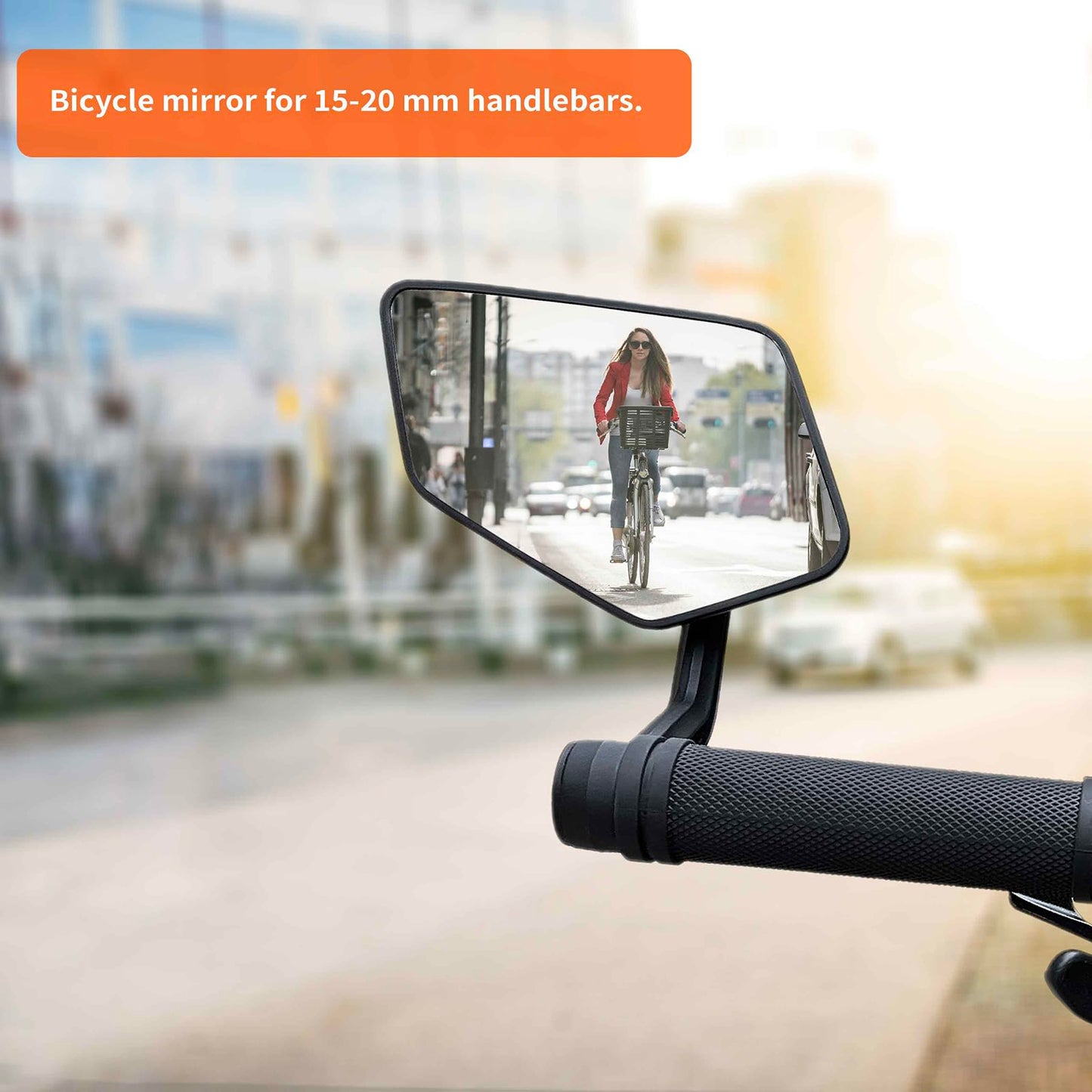 Homieway Bike Mirror for Handlebar,HD Glass Lens Bicycle Mirror, Scratch Resistant and Fall Resistant Handlebar mirror, Adjustable E-bike Rear View Mirrors, Bar End Cycle Mirror Left (0.59-0.7in)