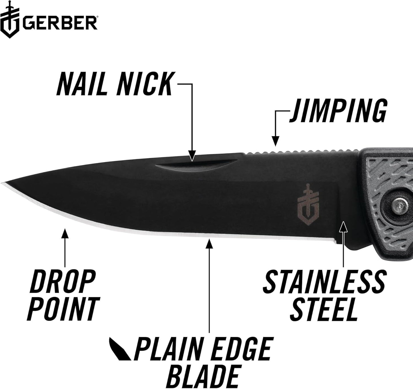 Gerber Gear US1 Pocket Knife - Plain Edge Blade Folding Knife - EDC Gear and Equipment - Grey
