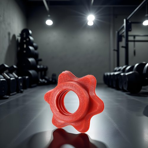 Red Dumbbell Hex Nut 25mm Barbell Bar Hexagon Nuts Spin-Lock Collars for 1 Inch Standard Barbells Bar Collar Screw, Weights and Accessories