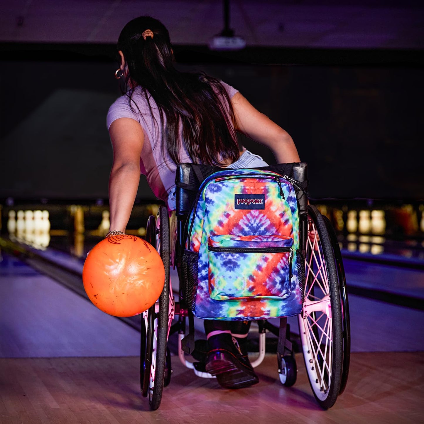 JanSport Central Adaptive Backpack – Wheelchair & Walker Compatible, Tuck-Away Shoulder Straps, Adjustable Backrest Loops & Anchor Straps, Iconic Design, Bad Bows