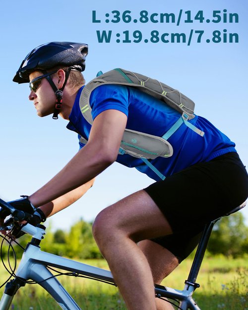 Mokzer Running Hydration Vest with a 2L Water Bladder, Hydration Pack Lightweight Water Backpack for Running Hiking Cycling Marathon Trail for Men Women (Grey (5L) - with a 2L Water Bladder, 5L)