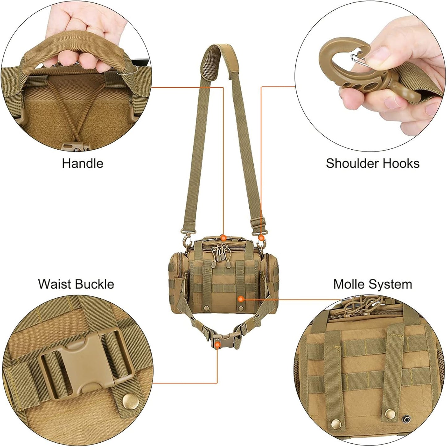 G4Free Sport Outdoor Waist Pack Tactical Sling Bag Hiking Fanny Pack Fishing Tackles